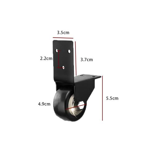 2pcs L-Shaped Side Mount Casters No Noise Rubber Wheel Directional Caster for Furniture, Planter, Crib, Cabinet, Supporting Up to 150kg/330lbs,with Screws,2 inch in Kuwait