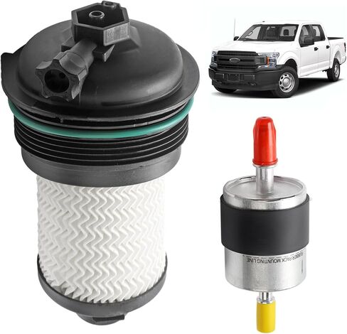 فلتر الوقود، محرك الديزل Powerstroke متوافق مع Ford Vehicle F150 2018 2019 2020 2021 3.0L EcoDiesel استبدال # FD4627 FD-4627 JL3Z9N184A in Kuwait