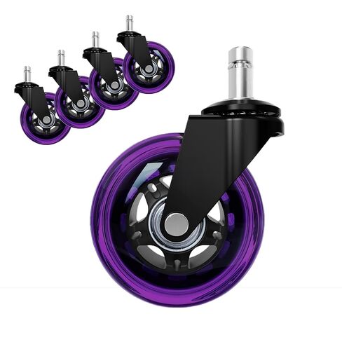 3 Inch Office Chair Wheels Set of 5, 10mm Rubber Chair Casters Replacement, Heavy Duty Gaming Chair Wheels Protection for Hardwood Floors Without Chair Mats - 650lbs in Kuwait