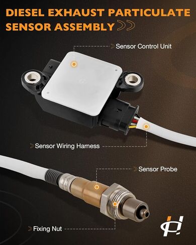 HQPASFY JC3Z-5L239-C Diesel Exhaust Particulate Matter Sensor Assembly Compatible with Ford 2017-2022 F250 F350 F450 F550 Super Duty 6.7L V8 Diesel, Replaces HC3Z5L239D, 0281007522 in Kuwait