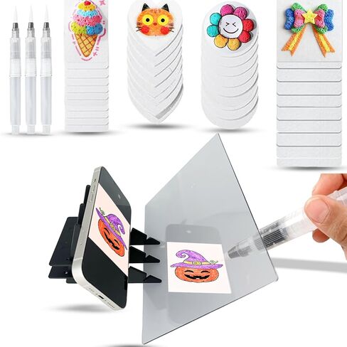QYRCXX 2-in-1 Drawing Projector with 44 Pcs Magic Foam Painting Kit, Optical Tracing Board for Kids & Beginners, Water Activated 3D Puffy Art Crafts, Ideal Gift for Ages 3+ Halloween in Saudi Arabia