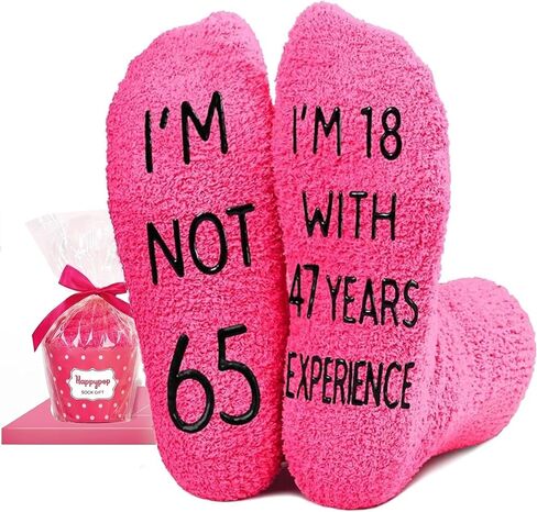 HAPPYPOP 65th Birthday Gifts Ideas for Women - Socks for 65 Year Olds, 65th Birthday Socks, Best Gifts for 65 Year Old Woman in Saudi Arabia