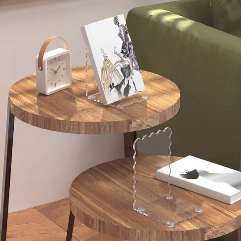 4 Pcs Scalloped Acrylic Bookends Clear Book Ends for Shelve Transparent Bookend Organizer Decorative Non Slip Book Holders for School Library Office Cd File Video Games in Kuwait