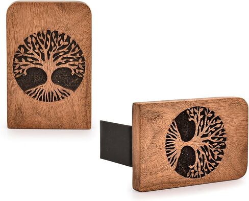 Kaizen Casa Bookends Iron & Acacia Wood Book Holders for Heavy Books - Fancy Modern Decorative Book Accessories (4" X 4" X 6") (Set of 2) in Kuwait