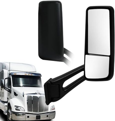 مرآة باب تناسب 2013-2022 Peterbilt 579 Truck Power Heater Mirrors (أسود، يمين) in Kuwait