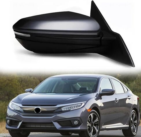 مرآة جانبية للركاب متوافقة مع 2016 2017 2018 2019 2020 HONDA CIVIC 10TH مرايا الرؤية الخلفية للسيارة مرآة جانبية بديلة لمرايا الرؤية الخلفية مجموعة عدسات تعديل كهربائية، بدون ضوء الانعطاف in Kuwait