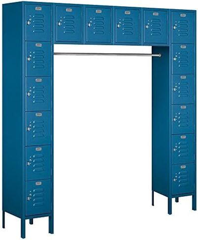 Salsbury Industries 66016GY-U Six Tier Box Style Bridge 16 Box 18-Inch Deep Unassembled Standard Metal Locker, Gray in Kuwait