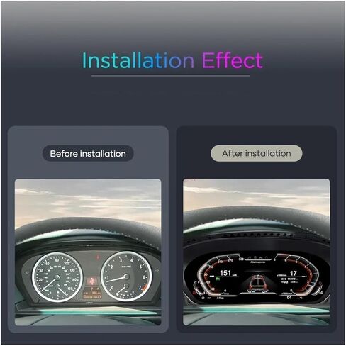 لوحة القيادة الرقمية 12.3 بوصة متوافقة مع BMW 5 Series E60 E61 E63 E64 525D 2003 0609 CIC LCD لوحة أدوات السيارة قمرة القيادة in Kuwait