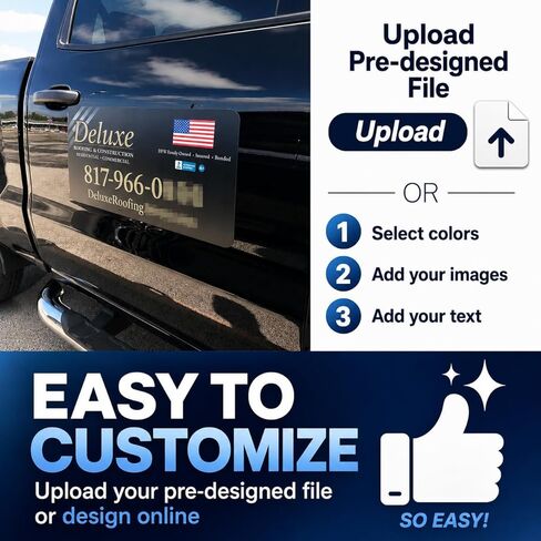 Custom Car Magnet Sign Personalized Vehicle Magnetic Signs for Cars Trucks Vans and Business Advertising Full Color Magnetic Door Signs with Logo Text Custom Sizes(1 Pack) in Kuwait