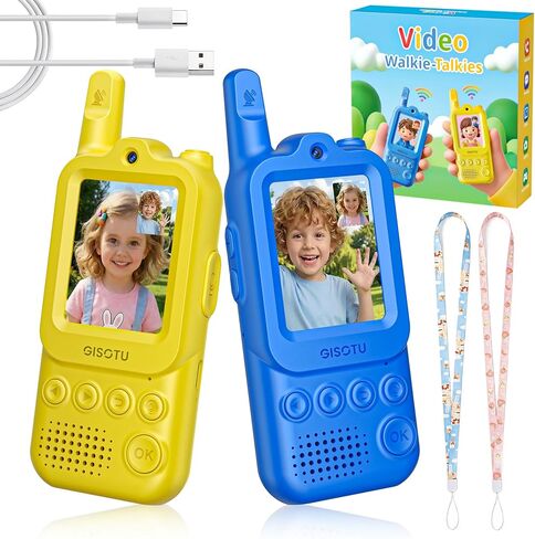 Video Walkie Talkies for Kids 2 Pack, Rechargeable Video Intercom Toys with Fun Chat Hub, Voice Changer & Sticker Effect – Long Range 2 Way Radio for Indoor & Outdoor, Gift for Boys Girls Ages 3-12 in Kuwait
