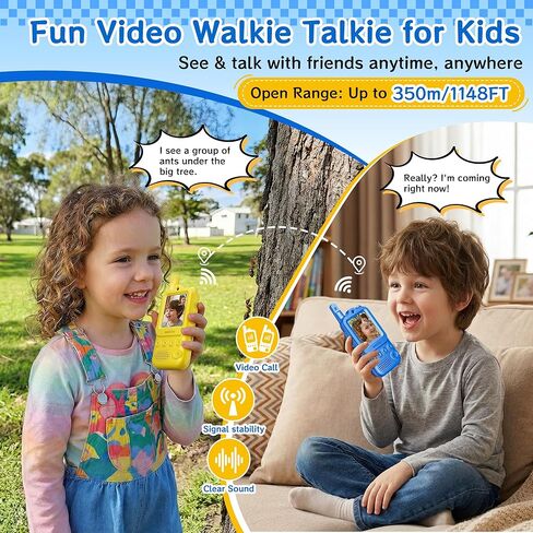 Video Walkie Talkies for Kids 2 Pack, Rechargeable Video Intercom Toys with Fun Chat Hub, Voice Changer & Sticker Effect – Long Range 2 Way Radio for Indoor & Outdoor, Gift for Boys Girls Ages 3-12 in Kuwait