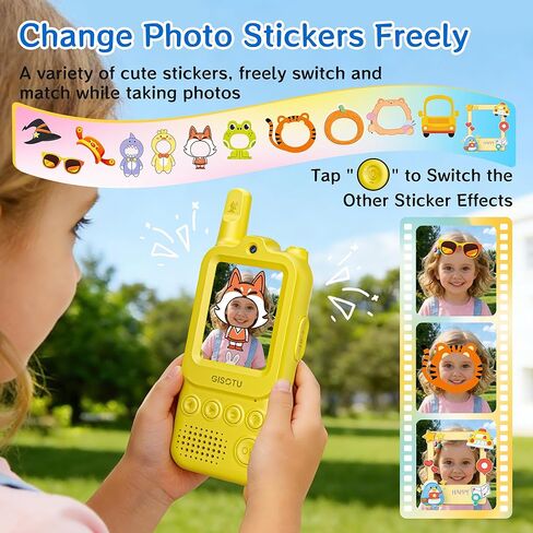 Video Walkie Talkies for Kids 2 Pack, Rechargeable Video Intercom Toys with Fun Chat Hub, Voice Changer & Sticker Effect – Long Range 2 Way Radio for Indoor & Outdoor, Gift for Boys Girls Ages 3-12 in Kuwait