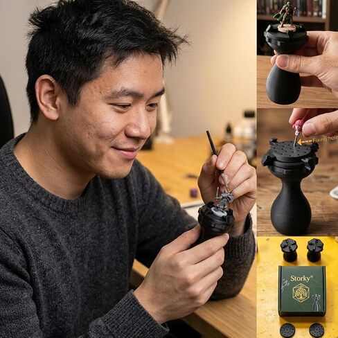 2PCS Miniature Painting Handle, Upgraded Four-Claw Clips & Heavy-Duty Material, 360 Rotatable Model Paint Holder for Wargame & DND Figurines, Fits 20-45mm Bases, Ergonomic Hobby Painting Handle in Kuwait