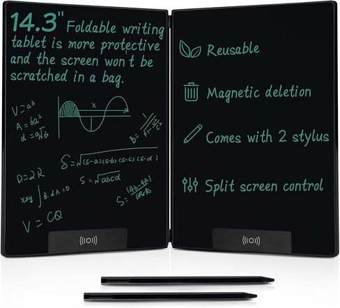 LCD Writing Tablet for Adults: 6.5 Inch with Leather Case Full Screen Reusable Digital Notepad Portable Use for Office Study Teaching in Kuwait