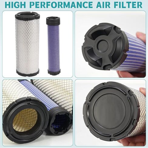 11013-7044 & 11013-7045 Inner & Outer Air Filter & 49065-7007 oil filter Compatiable with Kawasaki FX651V FX691V FX730V FX751V FX801V FX850V FX1000V with Spark Plug in Kuwait