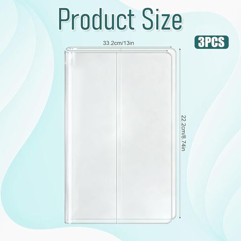 3 Pcs A5 Clear Journal Covers Plastic Book Covers Notebook Cover 12.6 x 8.5 Waterproof Transparent Jelly Planner Cover Plastic Sleeves Fits for Weeks Planners Journal Books Protector in Kuwait