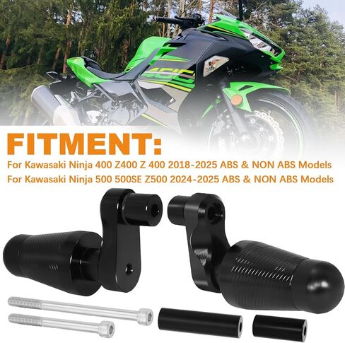 Frame Sliders Engine Guard Fairing Falling Protection for Kawasaki Ninja 400 Z400 Z 400 2018-2025 & Ninja 500 500SE Z500 2024-2025 ABS & Non ABS Models, Black in Kuwait