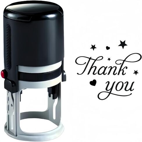 Thank You Self Inking Stamp,Reusable Self-Inking Stamps for DIY Art Craft Card Making Scrapbooking Thanksgiving Message Stamp with Clear Impressions Round 25mm/1inch Black Ink in Kuwait
