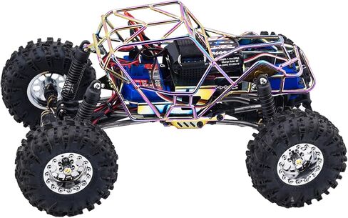 Colorful Electroplating Metal Roll Cage Body Shell with Aluminum LED Lamp Holder for 1/18 TRX4M Defender Bronco Crawler Truck Upgrade in Kuwait