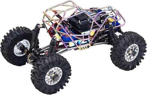 Colorful Electroplating Metal Roll Cage Body Shell with Aluminum LED Lamp Holder for 1/18 TRX4M Defender Bronco Crawler Truck Upgrade in Kuwait