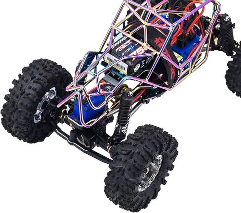 Colorful Electroplating Metal Roll Cage Body Shell with Aluminum LED Lamp Holder for 1/18 TRX4M Defender Bronco Crawler Truck Upgrade in Kuwait