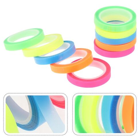 Waterproof Highlighter Tape Adhesive Tabs, 10 Rolls 0.6Cm X 5M for Book Annotation and Office School Use in Kuwait