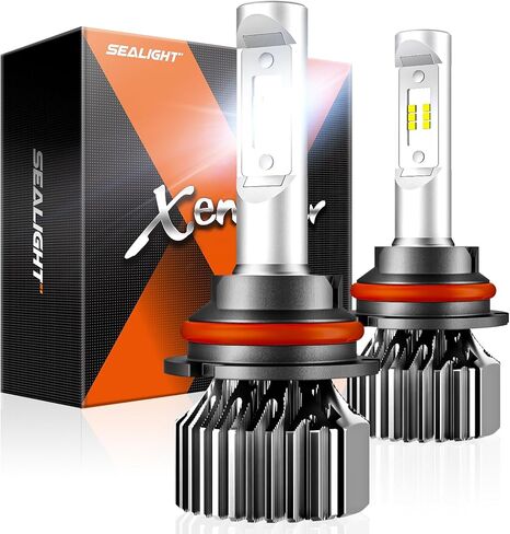 مصابيح SEALIGHT H7 LED، 44000LM 800% أكثر سطوعًا، حجم هالوجين 1:1، 6500K أبيض بارد، عمر خدمة طويل 60,000 ساعة مع مروحة تبريد، التوصيل والتشغيل، حزمة من 2 in Kuwait