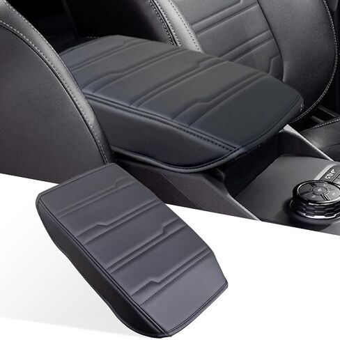 Center Console Cover for Mustang Mach E 2026 2025 - Soft Leather Armrest Pads Protector for Ford Mustang Mach E 2021 2022 2023 2024 2025 2026 Interior Accessories (Black) in Saudi Arabia