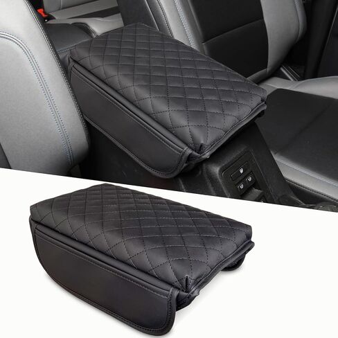 Center Console Cover for Mustang Mach E 2026 2025 - Soft Leather Armrest Pads Protector for Ford Mustang Mach E 2021 2022 2023 2024 2025 2026 Interior Accessories (Black) in Saudi Arabia