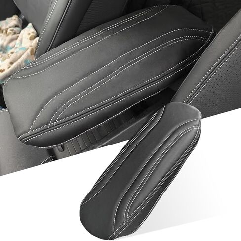 Center Console Cover for Mustang Mach E 2026 2025 - Soft Leather Armrest Pads Protector for Ford Mustang Mach E 2021 2022 2023 2024 2025 2026 Interior Accessories (Black) in Saudi Arabia