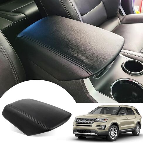 Center Console Cover for Mustang Mach E 2026 2025 - Soft Leather Armrest Pads Protector for Ford Mustang Mach E 2021 2022 2023 2024 2025 2026 Interior Accessories (Black) in Saudi Arabia