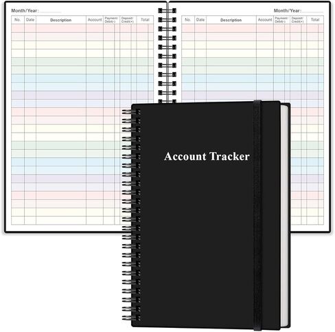 Accounting Ledger Book - Ledger Book for Small Businesses, Account Tracker Notebook for Tracking Money, Expenses, Deposits & Balance, 5.8" x 8.3", Black Flower in Kuwait