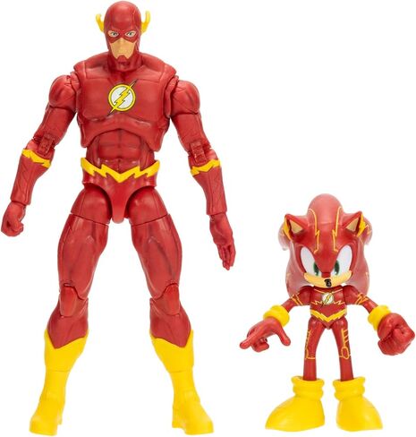 DC X Sonic Collectable Action Figure Multipack Pair of Sonic as The Flash and The Flash Himself! Featuring Multiple Points of Articulation for Action-Packed Posing in Kuwait
