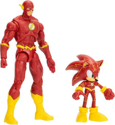 DC X Sonic Collectable Action Figure Multipack Pair of Sonic as The Flash and The Flash Himself! Featuring Multiple Points of Articulation for Action-Packed Posing in Kuwait