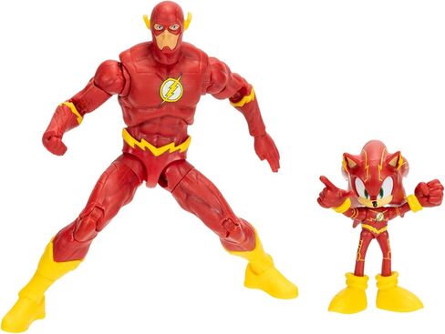 DC X Sonic Collectable Action Figure Multipack Pair of Sonic as The Flash and The Flash Himself! Featuring Multiple Points of Articulation for Action-Packed Posing in Kuwait