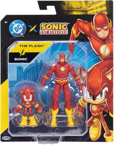DC X Sonic Collectable Action Figure Multipack Pair of Sonic as The Flash and The Flash Himself! Featuring Multiple Points of Articulation for Action-Packed Posing in Kuwait