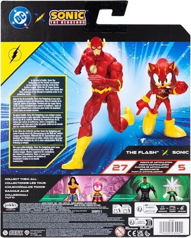 DC X Sonic Collectable Action Figure Multipack Pair of Sonic as The Flash and The Flash Himself! Featuring Multiple Points of Articulation for Action-Packed Posing in Kuwait