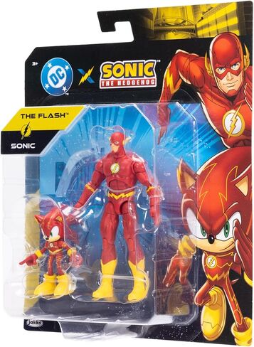 DC X Sonic Collectable Action Figure Multipack Pair of Sonic as The Flash and The Flash Himself! Featuring Multiple Points of Articulation for Action-Packed Posing in Kuwait