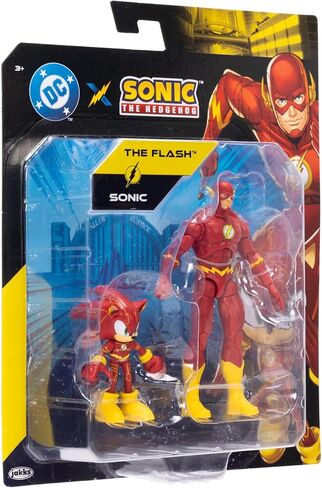 DC X Sonic Collectable Action Figure Multipack Pair of Sonic as The Flash and The Flash Himself! Featuring Multiple Points of Articulation for Action-Packed Posing in Kuwait