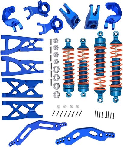 صدمات RC، برج الصدمات، ذراع التعليق الخلفي الأمامي لـ 1/10 Senton/Vorteks/Granite/ 4x4 3S Blx (Mega 550)، ترقية جزء من كتل التوجيه وكتل العجلات C-Hubs Stub Stub Axle Carriers، أحمر in Kuwait