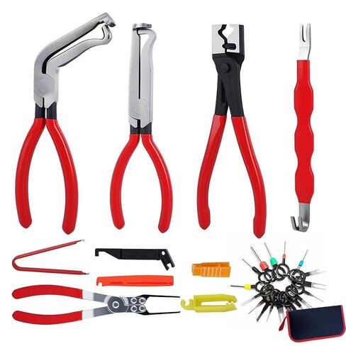 LUOWPZI 5-Piece Automotive Electrical Disconnect Pliers Kit, Fuel Line Tool Set Hose Clamp 60° Angled Connector Separator Trim Clip Removal Tools Plug Release & Wire Terminal Remover for Auto Repair in Kuwait