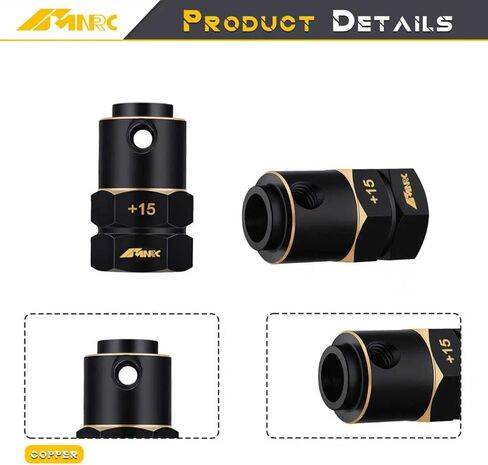 Brass +15MM Wide Extension Length 20mm Wheel Hex Hub Spacers for Axial 1/10 TRX4 Series Upgrades Part in Kuwait