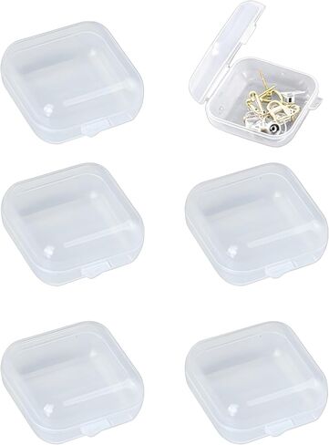 luvilly6 Pack Mini Plastic Storage Containers, Small Square Plastic Containers, Thicken Square Pill Box for Collecting Small Items/Crafters(1.38"*1.38"*0.67") in Kuwait