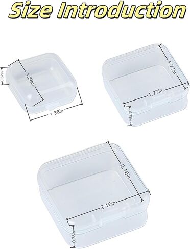 luvilly6 Pack Mini Plastic Storage Containers, Small Square Plastic Containers, Thicken Square Pill Box for Collecting Small Items/Crafters(1.38"*1.38"*0.67") in Kuwait