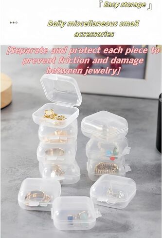 luvilly6 Pack Mini Plastic Storage Containers, Small Square Plastic Containers, Thicken Square Pill Box for Collecting Small Items/Crafters(1.38"*1.38"*0.67") in Kuwait