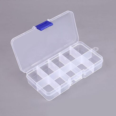 6pcs Mini Plastic Storage Box with Removable Grid Compartments, Small Adjustable Organizer for Jewelry, Beads, and DIY Craft Supplies, Portable Trinket Container and Hobbyists in Kuwait
