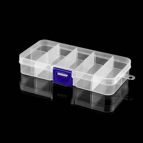 6pcs Mini Plastic Storage Box with Removable Grid Compartments, Small Adjustable Organizer for Jewelry, Beads, and DIY Craft Supplies, Portable Trinket Container and Hobbyists in Kuwait