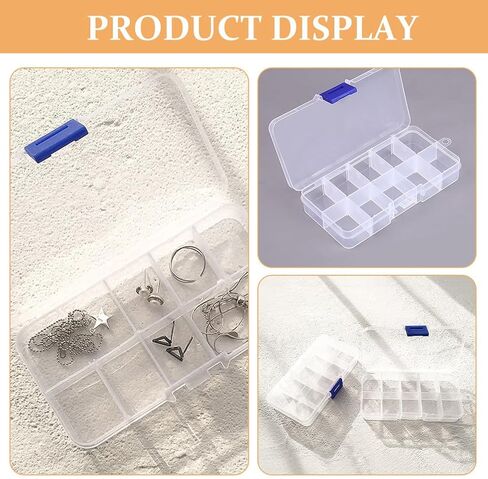 6pcs Mini Plastic Storage Box with Removable Grid Compartments, Small Adjustable Organizer for Jewelry, Beads, and DIY Craft Supplies, Portable Trinket Container and Hobbyists in Kuwait