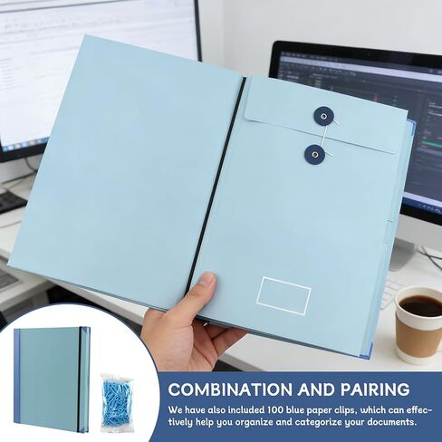 Important Document Organizer, Folio Folders with Pockets, Personal Binder Organizer with Labels, for Important Documents, Birth Certificates, Damage Resistant Folder, Photos, and Letters in Kuwait