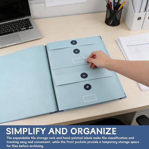 Important Document Organizer, Folio Folders with Pockets, Personal Binder Organizer with Labels, for Important Documents, Birth Certificates, Damage Resistant Folder, Photos, and Letters in Kuwait